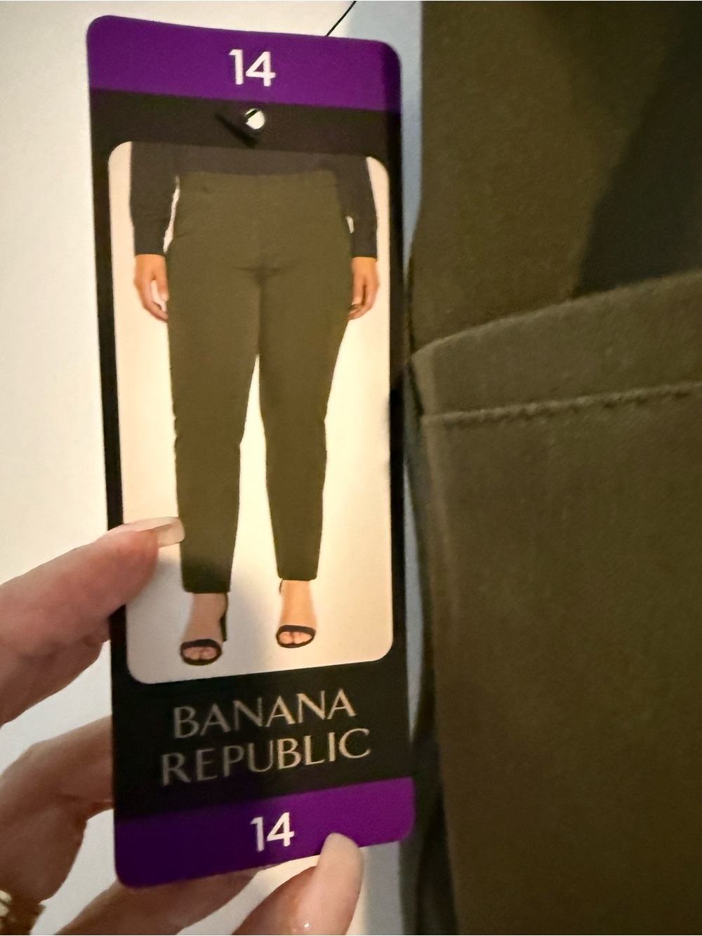 Banana Republic Olive Green Pants Size 14 NWT - Picture 5 of 6